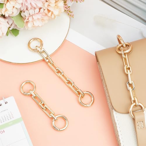 Beebeecraft 3Pcs Purse Chain Strap Extender 3.7/4.7/5.5in Long Alloy Metal Heavy Chunky Link Bag Strap Extender for Handbag Crossbody Bag Replacement Accessories Decoration - size: 3.7/4.7/5.5in