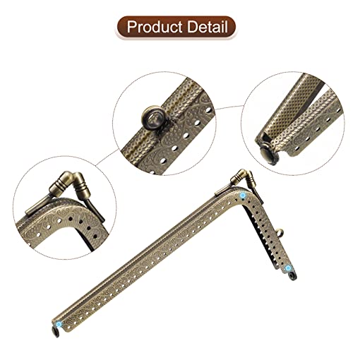 uxcell Metal Purse Frames - 6.5" 4Pcs Rectangle Kiss Lock Clasp Frame Embossed Clutch Frame for Coin Purse Sewing Bag Making DIY Craft Bronze - color: Bronze, size: 6.5"