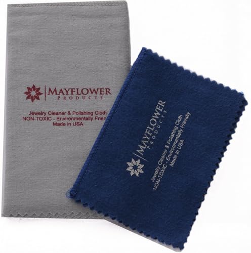 Jewelry Polish Cleaning Cloth for Silver & Gold - 2 Different Sizes - color: Grey and Blue