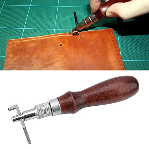 Leather Groover, Professional Adjustable, Leather Stitching Tool, High Hardness Quenching Steel Edge Precision, for DIY Crafting, Leather Goods Making, Handbag Repair, Wallet Custo