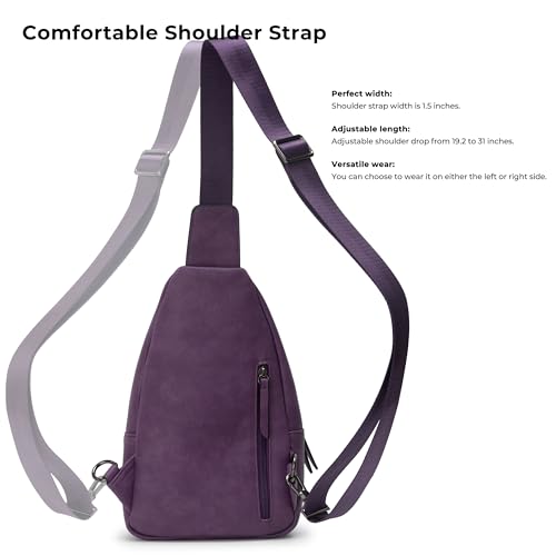 Alldaily Large Sling Bag for Women Crossbody Purse Leather Fashionable Trendy Chest Bag for Travel, Fanny Pack (Purple) - color: Purple