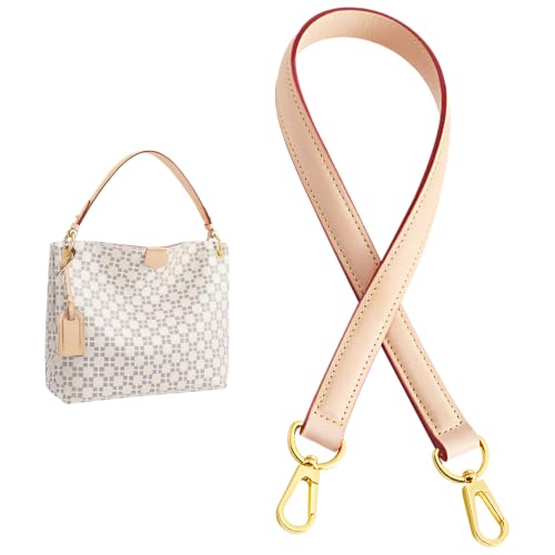 jiesinlov Vachetta Leather Replacement Straps Purse Shoulder Strap Accessories for Graceful Tote Hobo Speedy25 30 Alma And Dauphine pochette neno Bags (Wild0.7in,L25.6in-Apricot) - color: W0.7in&l25.6in-apricot