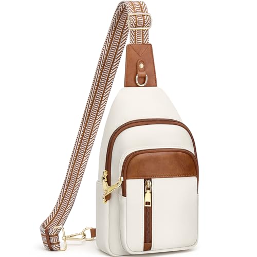Anti Theft Crossbody Bags for Women RFID Sling Purse Travel | Crossbody Travel Purse: 4 RFID Slots, 6 Pockets Fit 7.9" Tablet, 7L Reversible Design, Hands-Free, Travel, Work & Gift Ready - color: Beige Brown