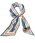 Head Scarf Purse Handle Neck Satin Hair Scarfs For Bag Lightweight Silky Long Thin Women's Fashion Scarves 59 * 5.9” - color: H27-blue and Pink Lines(59*5.9inch)