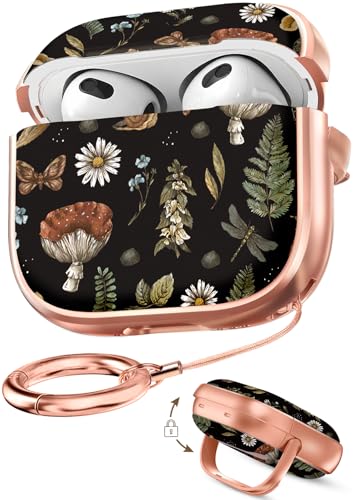 for AirPods 3rd Case with Safety Lock - Cute Cartoon for AirPods 3rd Generation for Women Girls Fashion Stylish Mushroom Pattern Design Kawaii Girly Girlish Hard Protective Cover - color: Aesthetic Mushroom, size: for Airpods 3