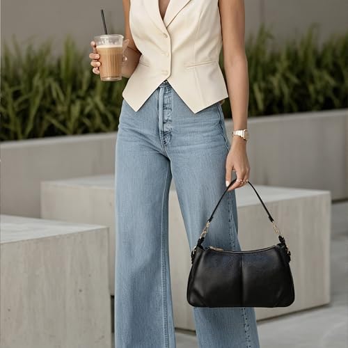 GEMIU Small Shoulder Handbags for Women Satchel Purses Hobo Underarm Bag - color: Black