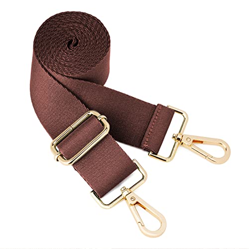 Wide Shoulder Strap (Solid),Adjustable Replacement Belt Crossbody Canvas Bag Handbag - color: Chocolate