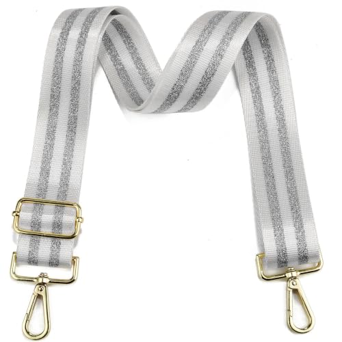 LVYOUME Purse Strap Silver Hardware Wide Bag Straps Replacement Crossbody Adjustable Shoulder Strap for Purses - color: Gold Hardware-white