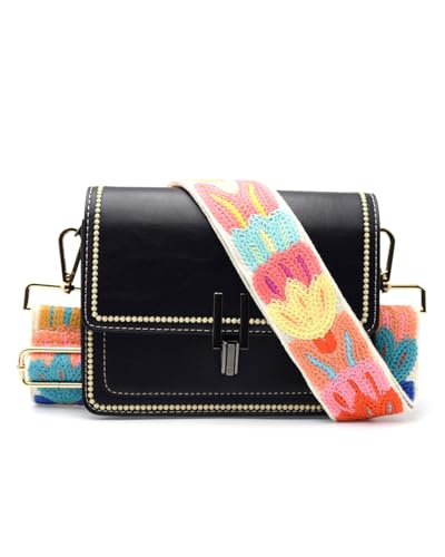 Embroidered Purse Straps Replacement Crossbody Wide Adjustable Bag Straps | Thick Purse Strap for Crossbody Bags,Extra Long Strap,Cross Body Straps for Handbags,Bag Straps for Tote Bags,Shoulder Straps - color: Flower 4