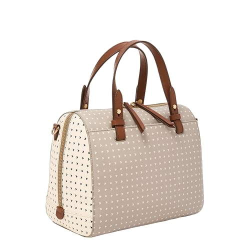 Fossil Women's Rachel Satchel Purse Handbag for Women - color: Beige, Brown