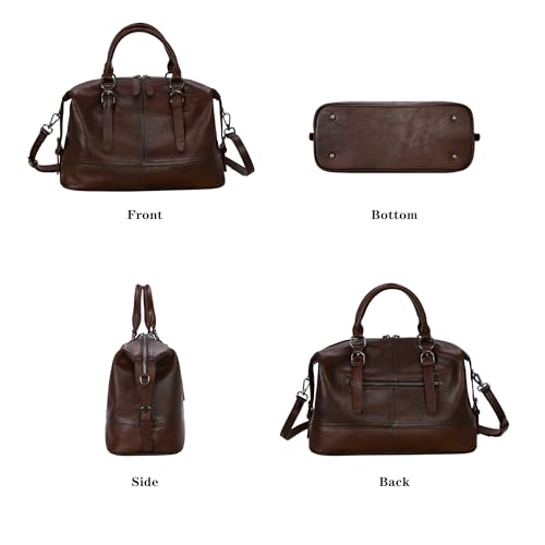 HESHE Leather Tote Bag Shoulder Purses for Women Satchel Crossbody Handbags - color: Coffee-new