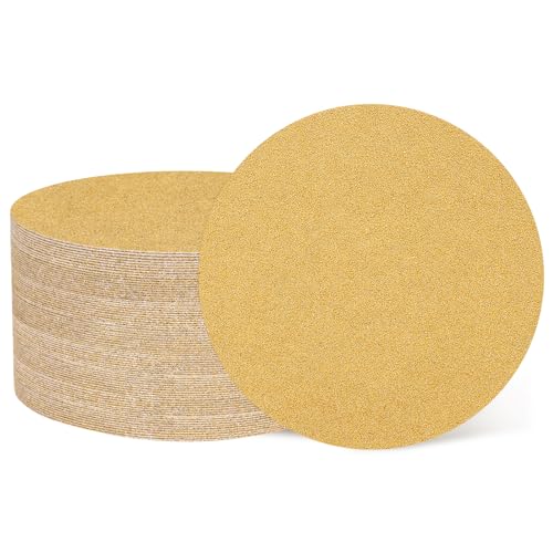 HARFINGTON 100 Pcs 5 Inch Sanding Discs 60 Grit Yellow Aluminum Oxide - size: 5 Inch(60 Grit)