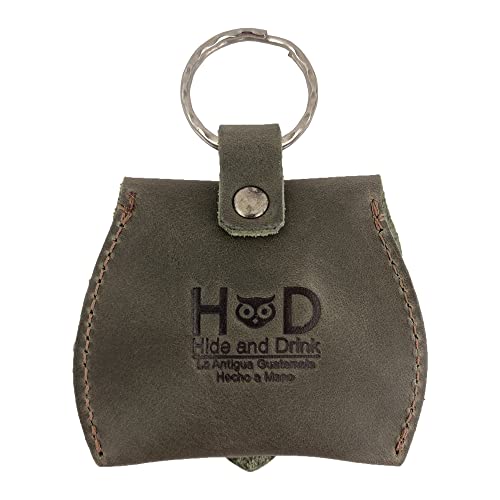 Hide & Drink, Tiny Purse Keychain Handmade from Full Grain Leather, Key Ring Pouch, Mini Bag, Cute Accessories :: Dark Jade - color: Dark Jade