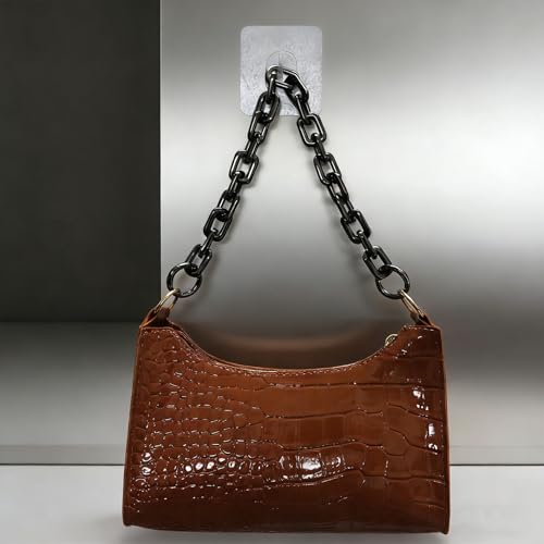 1 Pack Heavy Metal Purse Chain Replacement Bag Extender Strap Chunky Charms for Bags Handbags Accessories - color: Gun Black