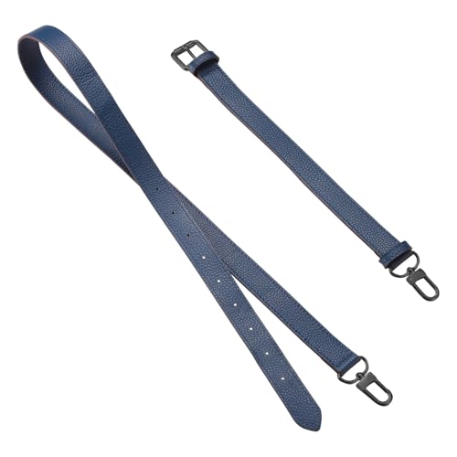 IBWell Genuine Leather Strap Replacement Crossbody Adjustable with Shoulder Strap Pads for Travel Duffel Bags - color: Blue-gun Buckle