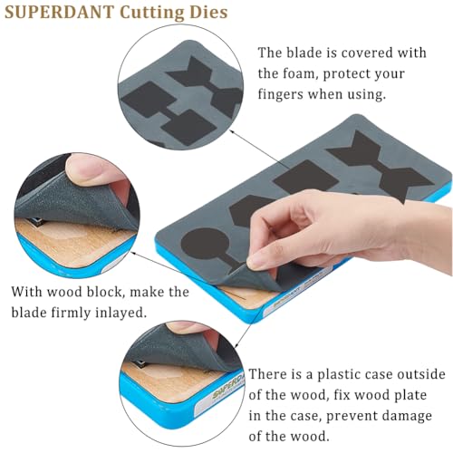 SUPERDANT Geometric Shapes Leather Cutting Die Key Chains Wooden Die Cuts Earrings Leather Dies for Art Crafts Dies Cutter Pendant Cutting Keychain Making for Women Man DIY Crafters Gifts - style: Simple shapes
