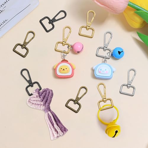 16pcs Swivel Clasps 3/4” D Ring Lobster Claw Clasps Metal Swivel Snap Hooks Push Gate Snap Hooks Trigger Clips for DIY Crafts Keychain Handbag Making(4 Colors, 2cm Inside Diameter) - color: 16pcs,3/4”