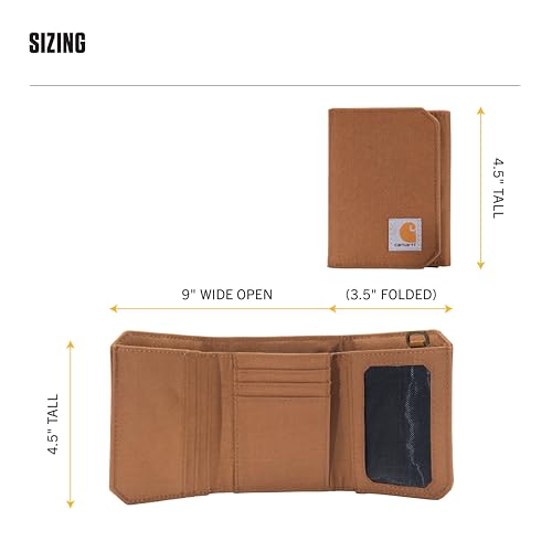 Carhartt Nylon Duck Trifold Wallet Black | Mens 700D, Wallets, RFID-Blocking with, and Front Pocket Options - color: Black (Trifold)