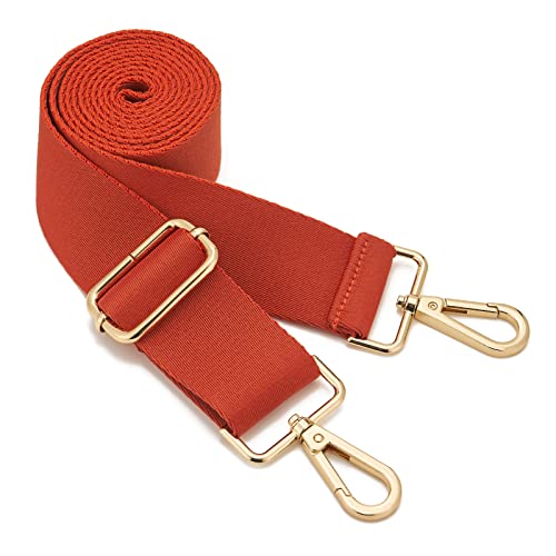 Wide Shoulder Strap (Solid),Adjustable Replacement Belt Crossbody Canvas Bag Handbag - color: Burnt Sienna
