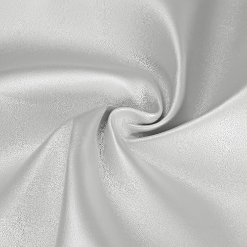 uxcell Marine Vinyl Fabric, 54 Inch 1 Yard Upholstery Faux Leather Soft Waterproof Sheets Fabric for Crafts DIY Sewings Sofa Wallets Handbag Car, Silver - color: Silver