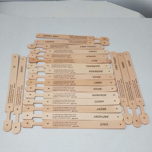 Natural Leather Keyring-Keychain-Key Fob 10 pack – Hardware Included-Decorating Ready for Laser or Machine Engraving, Stamping, Painting – Made in USA