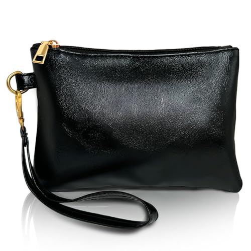 K.E.J. Clutch Purses for Women Wallet Wristlet Small Wallet Purses Clutch Handbags Zipper Purse for Ladies Women Gifts - color: Black