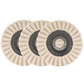 3Pcs 5" Wool Felt Polishing Wheel Discs for Metal Aluminum Grinder | Buffing Wheel for Angle Grinder. Layered Flap Design for Stainless Steel & Chrome Polishing, Jewelry & Auto Mirror Finish.