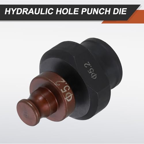 HARFINGTON Hydraulic Hole Punch Die 5.2mm Round Hole 40Cr Steel Electric Punching Kit for MHP-20 JP-20 Electric Punching Machine, Burgundy & Black - size: 5.2mm