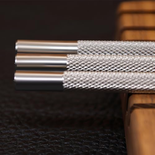 Leather Stamps Oval Seeder Stamp Set 3Pcs Professional Stainless Steel Stamping Tools for DIY Leathercraft