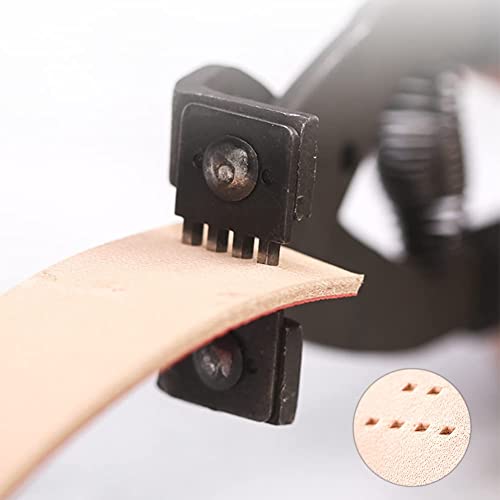 WUTA Leather Silent Piercer Leather Craft Hole Punch Tools Hand-Held Pliers Diamond Sewing Stitching Chisel Pricking Iron for Home DIY or Craft Projects (4mm-4 Teeth)