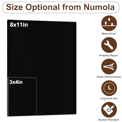 Numola Leather Repair Patch, 8×11 Inch Self-Adhesive Black | Vinyl Repair Tape; Fixes Scratches, Holes, And Tears; Ideal For Couch, Car Seat, Sofa, Chair, Diy Upholstery; First-Aid - color: Black, size: 8×11inch