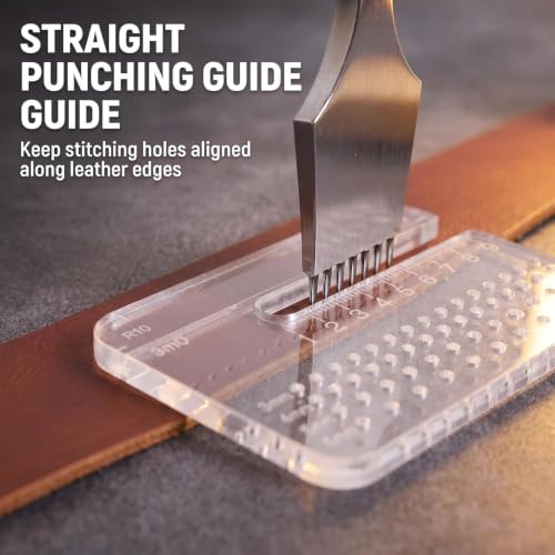 Leather Craft Punching Tools Leather Stitching Aid Plate Perforation and Protecting Leather Surface Leathercraft Accessories