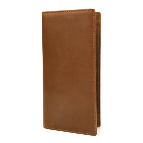 Vintage Genuine Leather Long Wallet for Men Women - color: 30-Brown