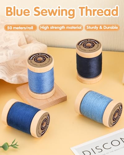 Upholstery Repair Kit Professional Heavy Duty Sewing Kit with Blue Threads | Sewing Kit for Home Repair Sewing Denim Clothes, Denim Bags, Jacket, Shoes, Wallets Crafts