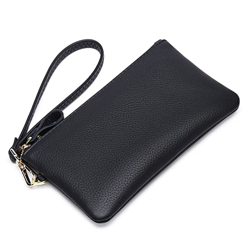 GOIACII Wallets for Women RFID Blocking Ultra Slim Real Leather Credit Card Holder Clutch - color: 1-2020-black