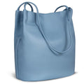 Iswee Soft Leather Tote Bucket Bag Hobo Shoulder Purse and Handbags Women | Large Size Roomy Pocketbooks Ladies Bag Everyday Bag Casual Work Travel Designer Hand Bag - color: Light Blue-lichee