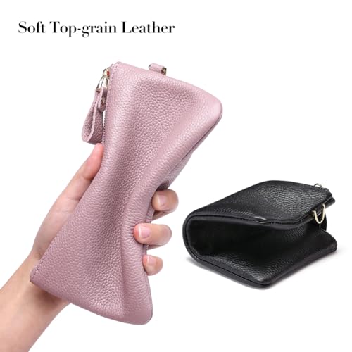 GOIACII Wallets for Women RFID Blocking Ultra Slim Real Leather Credit Card Holder Clutch - color: 1-2020-pink-1