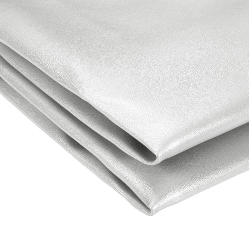 uxcell Marine Vinyl Fabric, 54 Inch 1 Yard Upholstery Faux Leather Soft Waterproof Sheets Fabric for Crafts DIY Sewings Sofa Wallets Handbag Car, Silver - color: Silver