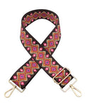 Embroidered Purse Straps Replacement Crossbody Wide Adjustable Bag Straps | Thick Purse Strap for Crossbody Bags,Extra Long Strap,Cross Body Straps for Handbags,Bag Straps for Tote Bags,Shoulder Straps - color: Rose Red