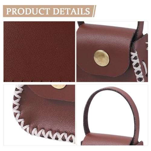 CALFOVERA DIY Handbag Mini Coin Bag Sewing Set for Women Genuine Leather Purse Making Kit Handmade Small Purse Crochet Knitting Supplies for DIY Birthday Bridal Wedding Gift(Brown) - color: brown
