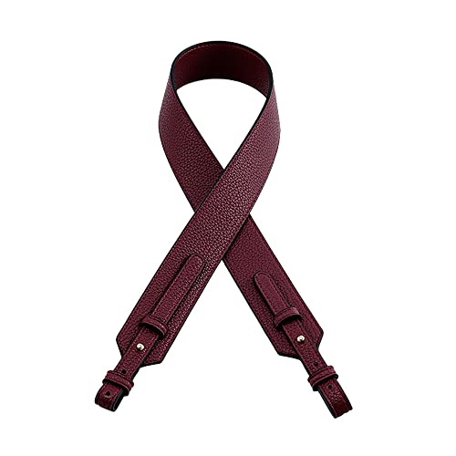 Grain Leather Purse Strap Adjustable Crossbody Replacement Straps for Handbags Monk Head Screws Detachable - color: Burgundy Red-long Type, size: Gold Clasps