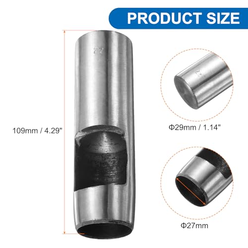 HARFINGTON Leather Round Hole Punch, 27mm Hollow Hole Puncher Cutter Carbon Steel Circle Hole Punching Cutting Tool for Belt/DIY Leather Craft