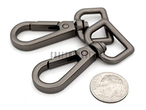 CRAFTMEMORE Matte Black Snap Hook Swivel Lobster Clasps Metal Push Gate Purse Clip Accessories SC21 (5/8 Inch, 2 Pack) - size: 5/8 Inch