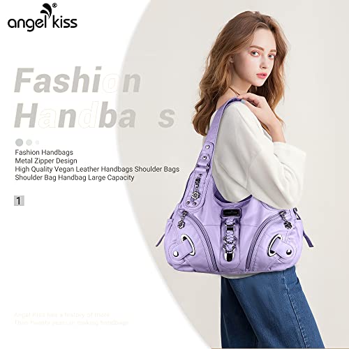 Angelkiss Hobo Purses and handbags for Women Satchel Handbag Women Purses Large Daily Shoulder Bags - color: 8901purple
