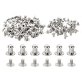 PATIKIL 5mm Leather Rivets, 100 Sets Round Button Head Studs Metal Screw Studs Posts Chicago Screws Rivet for Clothing Leather Crafts Shoes Punk, 5x8x8.5mm,Silver Tone - color: Silver, size: 5mm