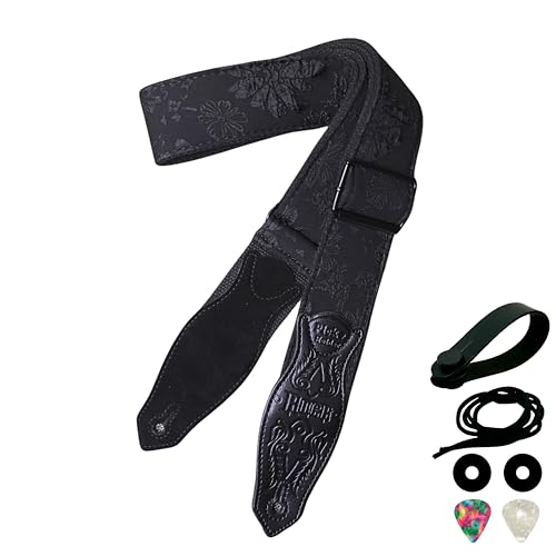 rockyou 2 Inch Woven Jacquard Embroidery Bass Guitar Strap (Hidden Bloom) - color: Hidden Bloom
