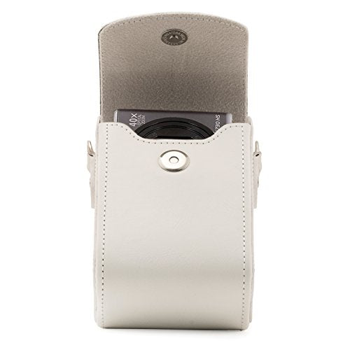Mega Gear MG1416 Canon PowerShot G7 X Mark II, G7 X Leather Camera Case with Strap, PU Leather, White - color: White