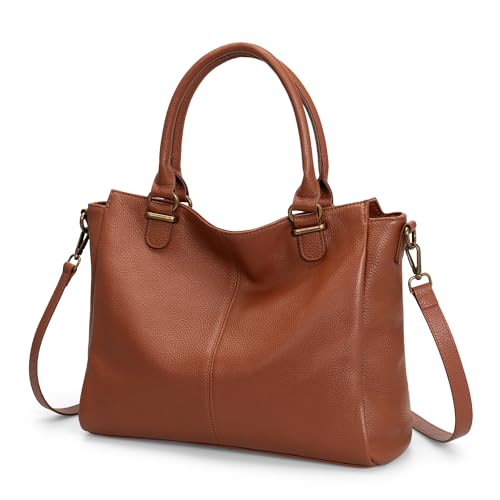 befen Soft Genuine Leather Purses for Women Medium Tote Satchel Handbags | Real Leather, Crossobody Strap, RFID Blocking, Card Slots, Multi-Pocket, Top Handle