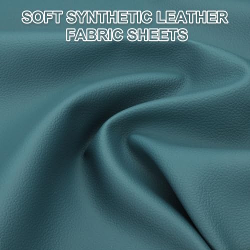 PATIKIL 63x39.4in Faux Leather Sheets, Faux Leather Fabric Sheets Vinyl Fabric Synthetic Soft Waterproof PU for Replacement Upholstery Car Furniture Sofa Boat Marine, Peacock Green - color: Peacock Green