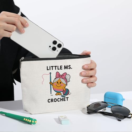 ZHAMEN Crochet Knitter Makeup Bag Cosmetic Bags for Women | Crochet Portable Pouch Purse Travel Essentials Organizer, Travel Accessories, Christmas Birthday Gifts for Women - color: Multicolor 1423